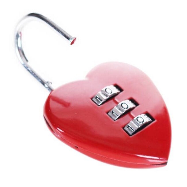 Stahlex Hartvormig cijferslot - romantisch en veilig - 38 mm - rood