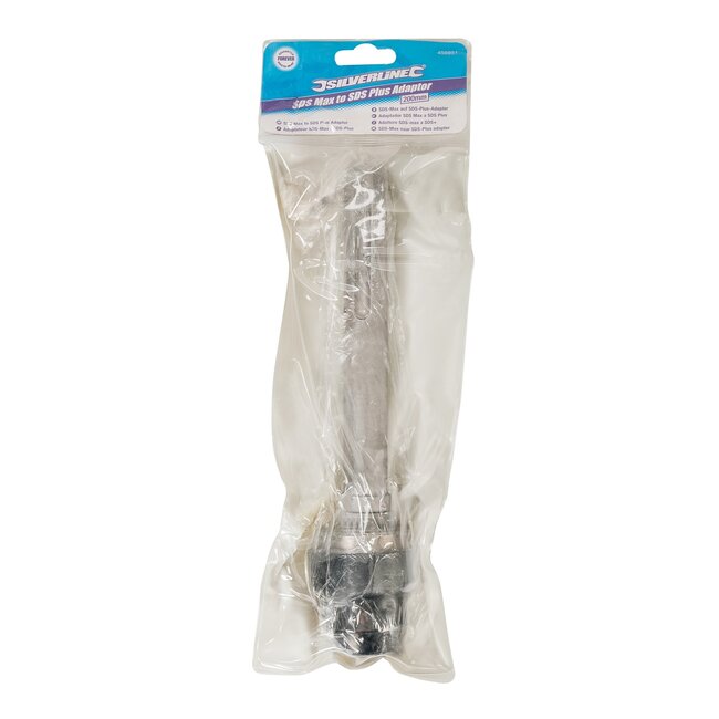 Silverline SDS-boorhameradapter - gehard, gezandstraald staal - SDS-Max naar SDS-Plus - 20 cm - grijs - voor boorwerk