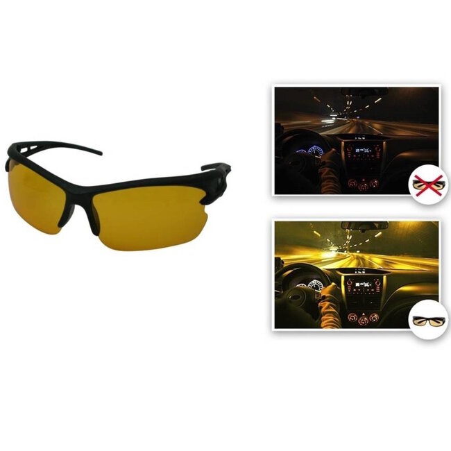 Benson Nachtzichtbril - Gepolariseerd - Amberkleurig - Zwart - 100% UV-bescherming