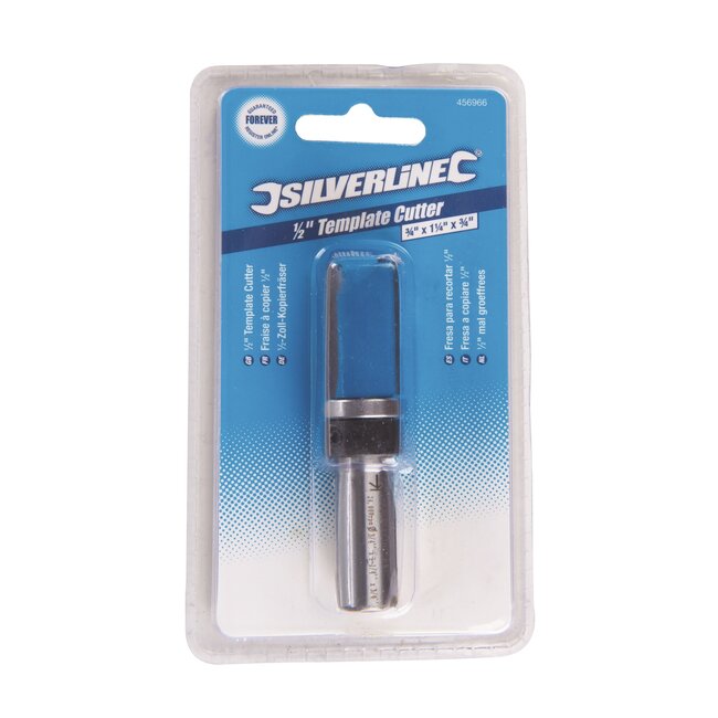 Silverline groeffrees - hardmetaal TCT - dubbele fluit - 1/2 inch schacht, 30 mm lang - zilvergrijs - malfrezen en houtbewerking