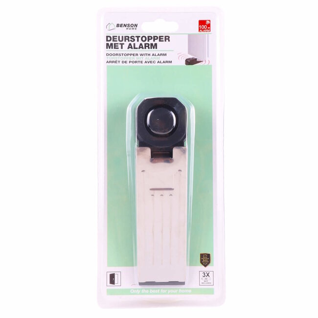 Benson Deurstopper met alarm - 100 dB - antislip - geen installatie nodig - 43 mm hoog - 96,6 g