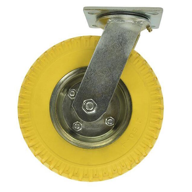 Benson Zwenkwiel met antilek band - 130 kg draagkracht - 2.50-4 - Geel