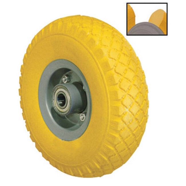 Benson Zwenkwiel met antilek band - 130 kg draagkracht - 2.50-4 - Geel