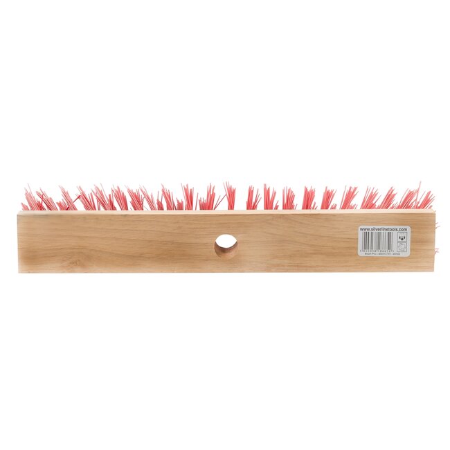 Silverline Bezemkop - duurzaam rubberhout met pvc haren - 40 cm - rood - voor tuin en buitengebruik - 23 mm stelen