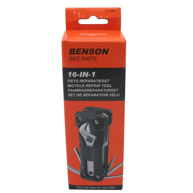 Benson Multitool fietsreparatieset - 16 functies - gehard staal - compact