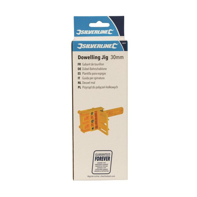 Silverline deuvelmal - kunststof met gehard staal - 6, 8 en 10 mm, tot 30 mm materiaal - blauw - 3-delig - hand- en machinaal boren