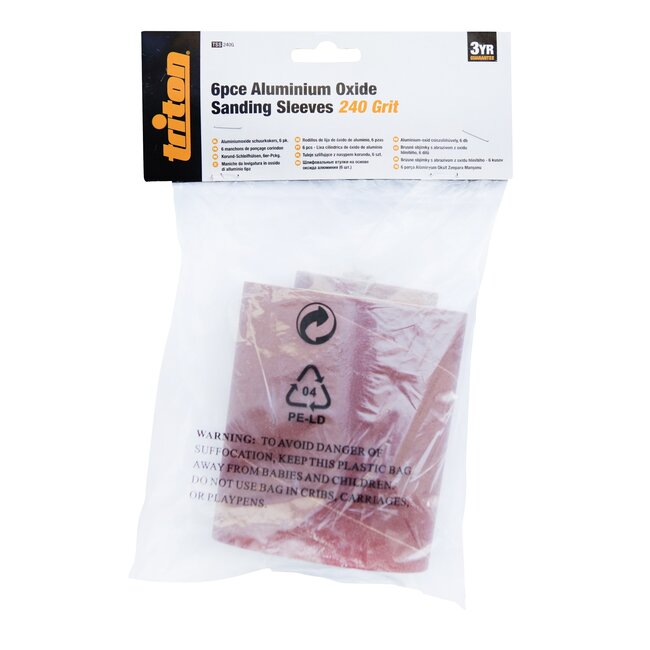 Triton Schuurhulzen set - aluminiumoxide - schuren - diameter 13-76 mm, lengte 14,3 cm - 6 stuks - voor spindelschuurmachines