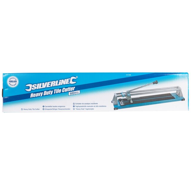 Silverline handmatige tegelsnijder - stalen basis, hardmetalen snijwiel, schaalverdeling - 600 mm - glas en keramiek
