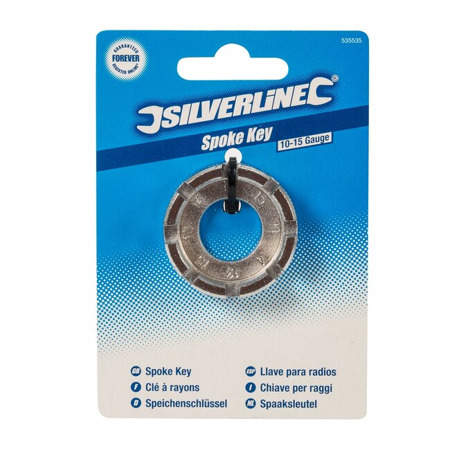Silverline spaaksleutel 10-15 - gehard koolstofstaal - verchroomd - zilver - voor fietsreparatie en onderhoud