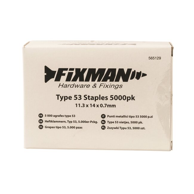 Fixman Nietjes type 53 - metaal - fijnedraad - 14 mm - zilvergrijs - 5000 stuks - voor nauwkeurig hobby- en ambachtswerk