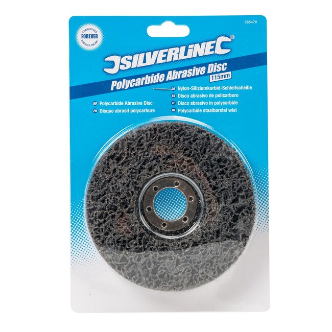 Silverline Stripwiel haakse slijper - siliciumcarbide - roest- en verfverwijdering - Ø 115 mm - asgat 22,23 mm - metaal en steen