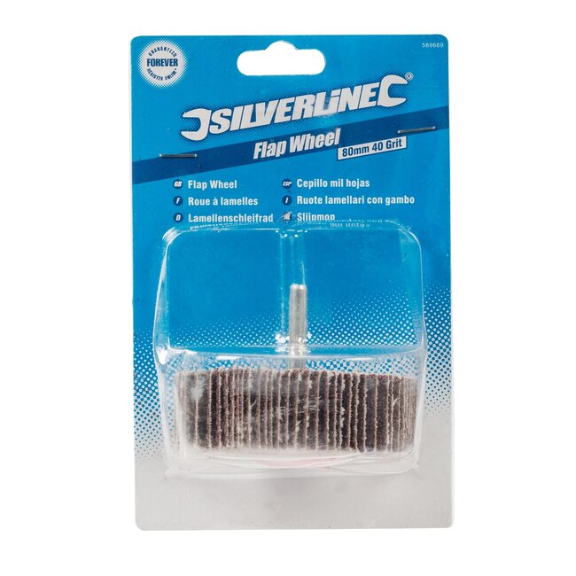 Silverline Slijpmop - aluminiumoxide - slijpen en ontbramen - diameter 80 mm - korrel 40 - bruin - voor hout, metaal en plastic