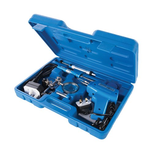 Silverline Elektrische Soldeerset - 9 delig - 30 Watt/ 100 Watt - Inclusief Accessoires Silverline Elektrische Soldeerset - 9 delig - 30 Watt/ 100 Watt - Inclusief Accessoires