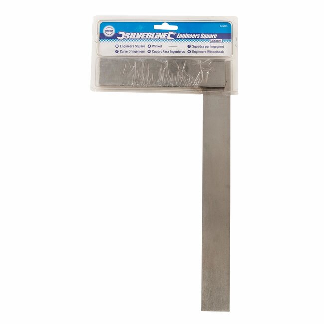 Silverline timmermanswinkelhaak - rvs - precisie haaks aftekenen en meten - 300 mm - zilver - hout en metaal