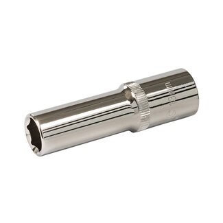 Silverline diepe dopsleuteldop 13 mm 1/2 inch - chroom-vanadiumstaal - zeskant, hoog koppel, roestvast - zilver - voor auto