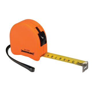 Silverline Ergonomische rolmaat - 8 meter - 25 mm breed - met riemclip en polsband