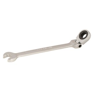Silverline Flexibele steek- en ringratelsleutel - 8 mm - verchroomd - 180° kantelbare kop - roestbestendig Silverline Flexibele steek- en ringratelsleutel - 8 mm - verchroomd - 180° kantelbare kop - roestbestendig