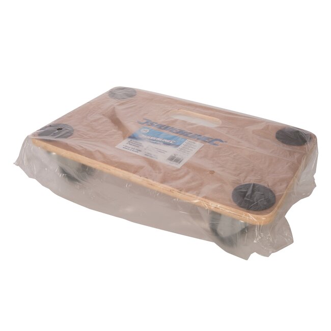 Silverline Plateauwagen hout - 150 kg draagvermogen, EVA antislip, 30 x 50 cm - houtkleur - verhuizen en transport