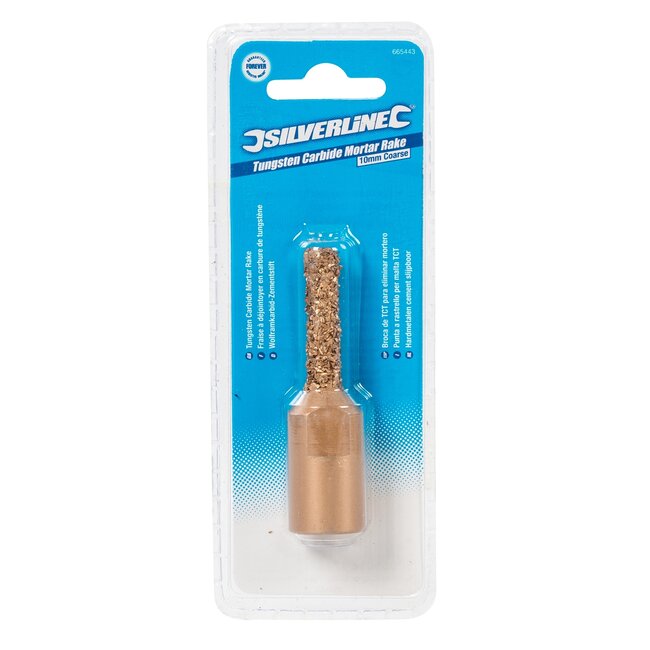 Silverline slijpstift voor voegen - hardmetaal - grof - 10 mm - cement verwijderen - M14 - haakse slijpmachine - metselwerk