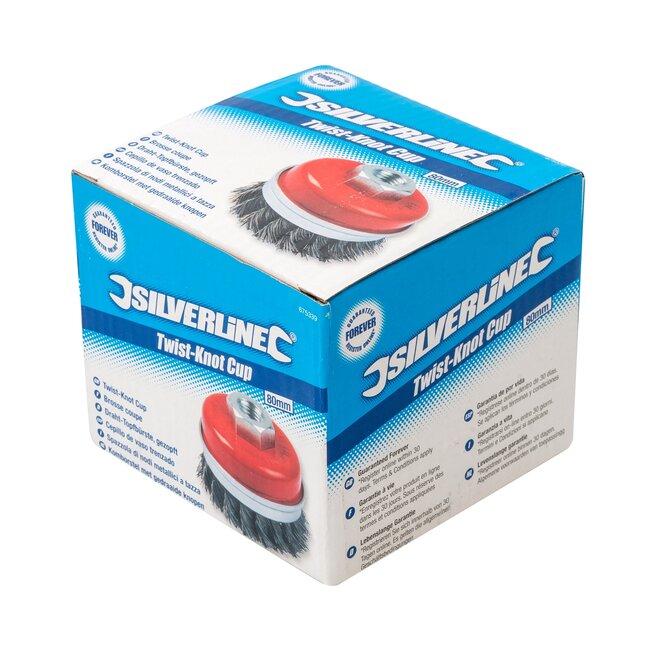 Silverline komborstel - getordeerde staaldraad - 80 mm - grijs - roest verwijderen en lasvoorbereiding voor metaal en steen