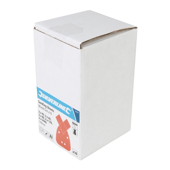 Silverline Delta schuurvellen - aluminiumoxide - klittenband, korrel 40-240 - 140 mm - 10 stuks - schuren hout, metaal, kunststof