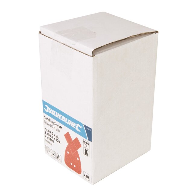 Silverline Delta schuurvellen - aluminiumoxide - klittenband, korrel 40-240 - 140 mm - 10 stuks - schuren hout, metaal, kunststof