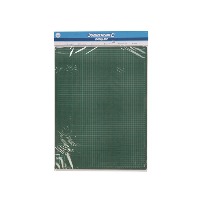 Silverline Snijmat - pvc - zelfherstellend en dubbelzijdig - 60x45 cm - groene markeerlijnen - voor knutselen en doe-het-zelf