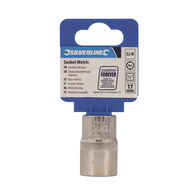 Silverline Zeskantige metrische dop - 17 mm - chroom vanadium staal - roestbestendig - precisie gesmeed