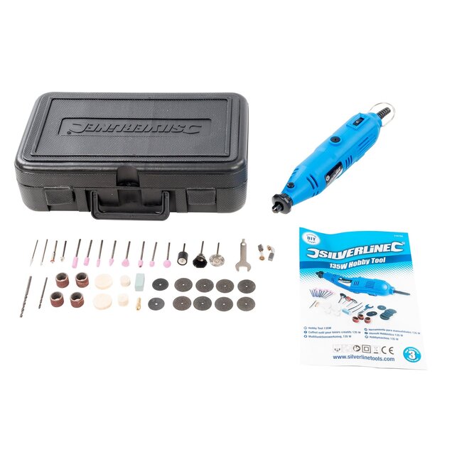 Silverline Roterend multitool - 135 Watt - 43-delige set - variabele snelheid - opbergkoffer