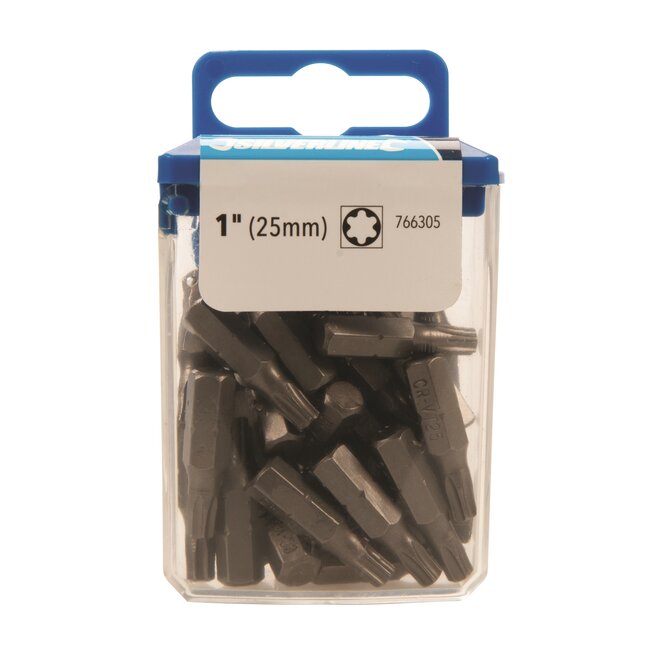 Silverline Schroevendraaierbits - chroom-vanadium staal - 30 stuks - 25 mm - met opbergkistje