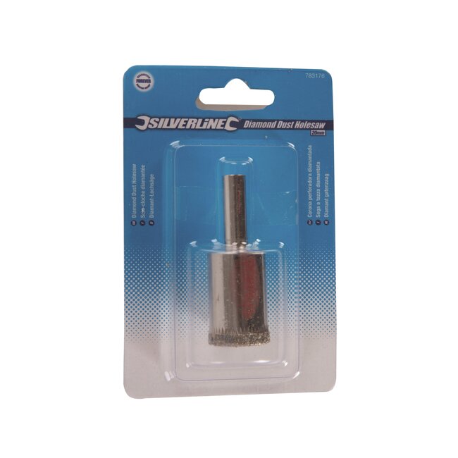 Silverline Diamant gatenzaag - chroomgeplateerd staal - precisieboren - 20 mm - zilver - voor tegels, glas en marmer en porselein