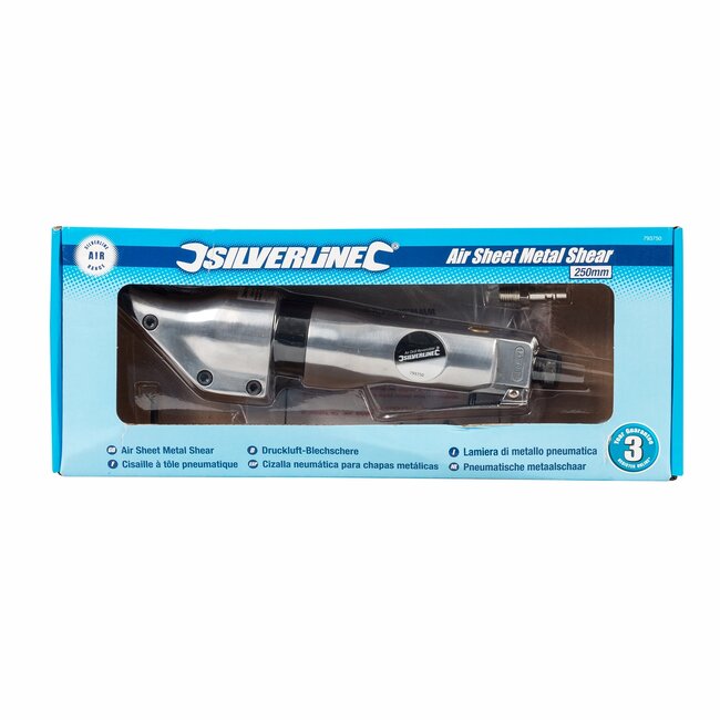 Silverline Pneumatische metaalschaar - gepolijst - ergonomisch - 250 mm - knipt zonder vervormen - tot 1,2 mm staal en kunststof