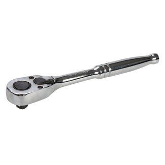 Silverline Ratelsleutel 3/8 inch - chroomvanadiumstaal - 202 Nm, 5° ratelactie, 72 tanden - voor krappe ruimtes - zilverkleurig