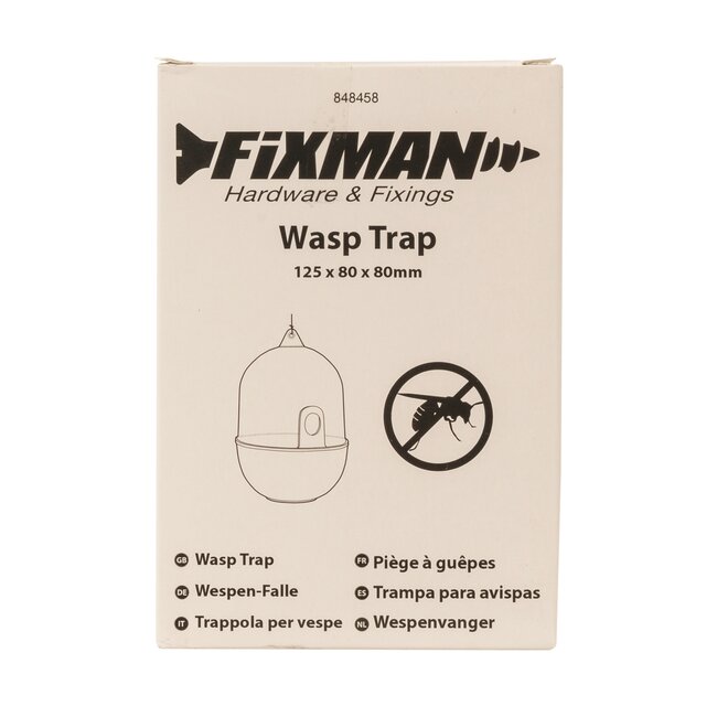 Fixman wespenval - kunststof - gifvrij, veilig voor dieren en mensen - 12.5 cm - diameter 8 cm - diverse kleuren - tuin