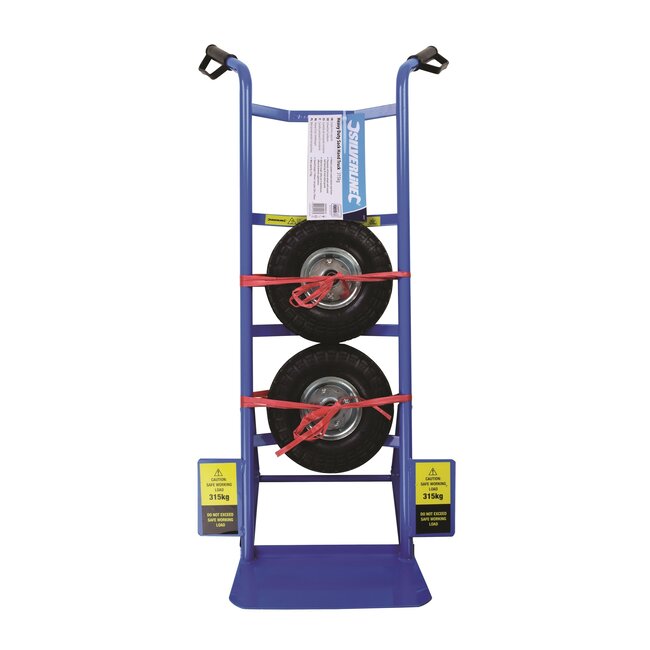 Silverline steekwagen staal - zwaar met luchtbanden, 315 kg draagvermogen, 114 cm hoog, roestbestendig, voor magazijn en verhuizing