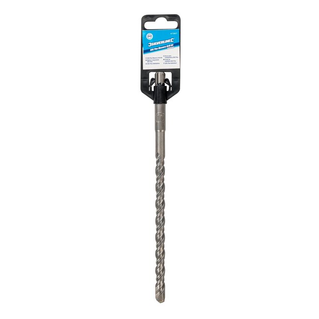 Silverline betonboor sds-plus - hardmetalen punt - dubbele groef voor snelle stofafvoer - 10 x 210 mm - grijs - beton/metselwerk