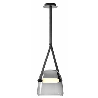 TooLight Moderne hanglamp - Ø 20 cm - grijs/zwart - leren riem - energiezuinige LED