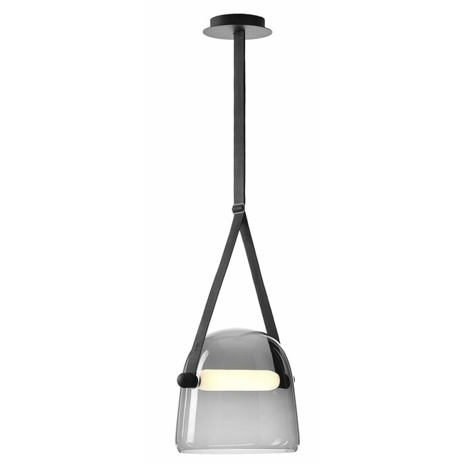 TooLight Moderne hanglamp - Ø 20 cm - grijs/zwart - leren riem - energiezuinige LED