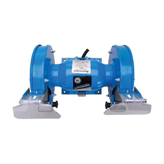 Silverline dubbele tafelslijpmachine - gietaluminium - 150 mm slijpwielen - 150 watt motor - grijs - gereedschap en metaal slijpen