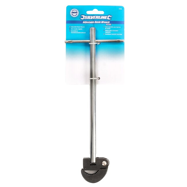 Silverline verstelbare wastafelmoertang - gehard staal, verchroomd - 280 mm - voor loodgieterswerk, los- en vastdraaien