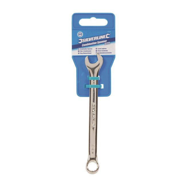 Silverline Steekringsleutel 10 mm - gehard chroom-vanadiumstaal - hoogglans chroom - aandraaien/losdraaien van moeren en bouten