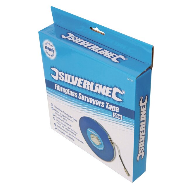 Silverline Glasvezel landmeter - meetlint - waterbestendig - 50 meter