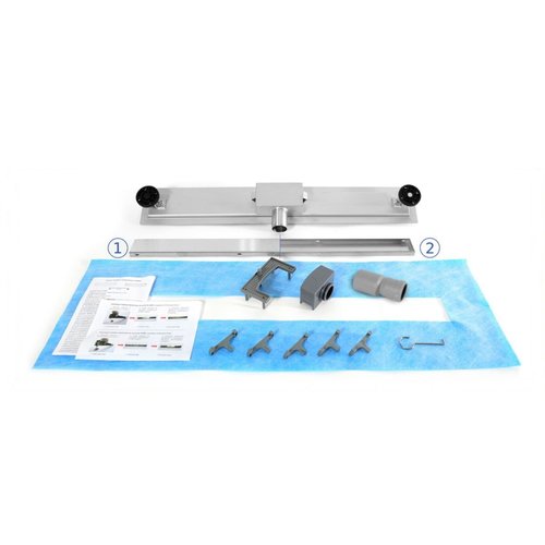 REA Douchegoot Ondiep met Flens 100 cm - Neo Pure - Geborsteld RVS REA Douchegoot Ondiep met Flens 100 cm - Neo Pure - Geborsteld RVS