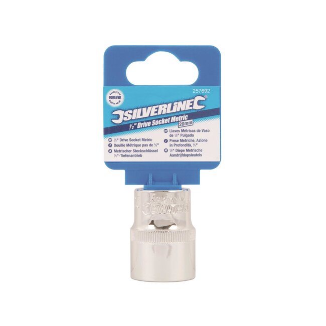 Silverline Metrische dop - zeskantig - chroom vanadium staal - 20 mm - 1/2 inch aandrijving