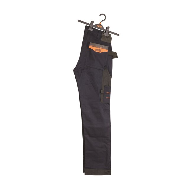 Scruffs werkbroek polyester-katoen - lichtgewicht met holster- en slijtvaste kniezakken - maat 54L - blauw - bouwplaats
