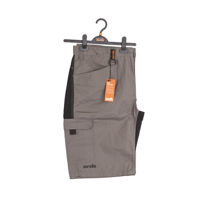 Scruffs Flexibele werkshorts - grafiet - slimfit - stretch-panelen - maat 30W