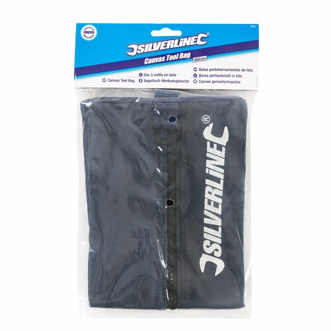 Silverline Gereedschapstas - robuust canvas van katoen - 46 x 18 x 13 cm - sterke grepen en nylon rits - voor opbergen en vervoer