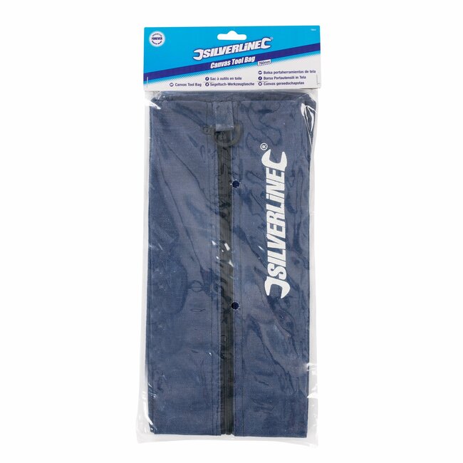 Silverline Gereedschapstas - katoenen canvas - 76 cm - extra sterke handvatten, rits en ruime zakken - voor gereedschap opbergen