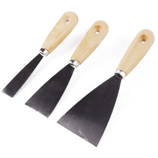 Benson Plamuurmes set - Houten handvat - Flexibel en duurzaam - 3 delig