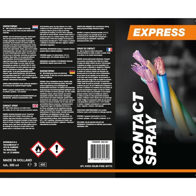 Express Contactspray - Vochtwerend - Voor Auto, Tuingereedschap en Motoren - 300 ml